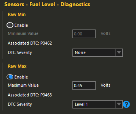Fuel Level Diagnostics